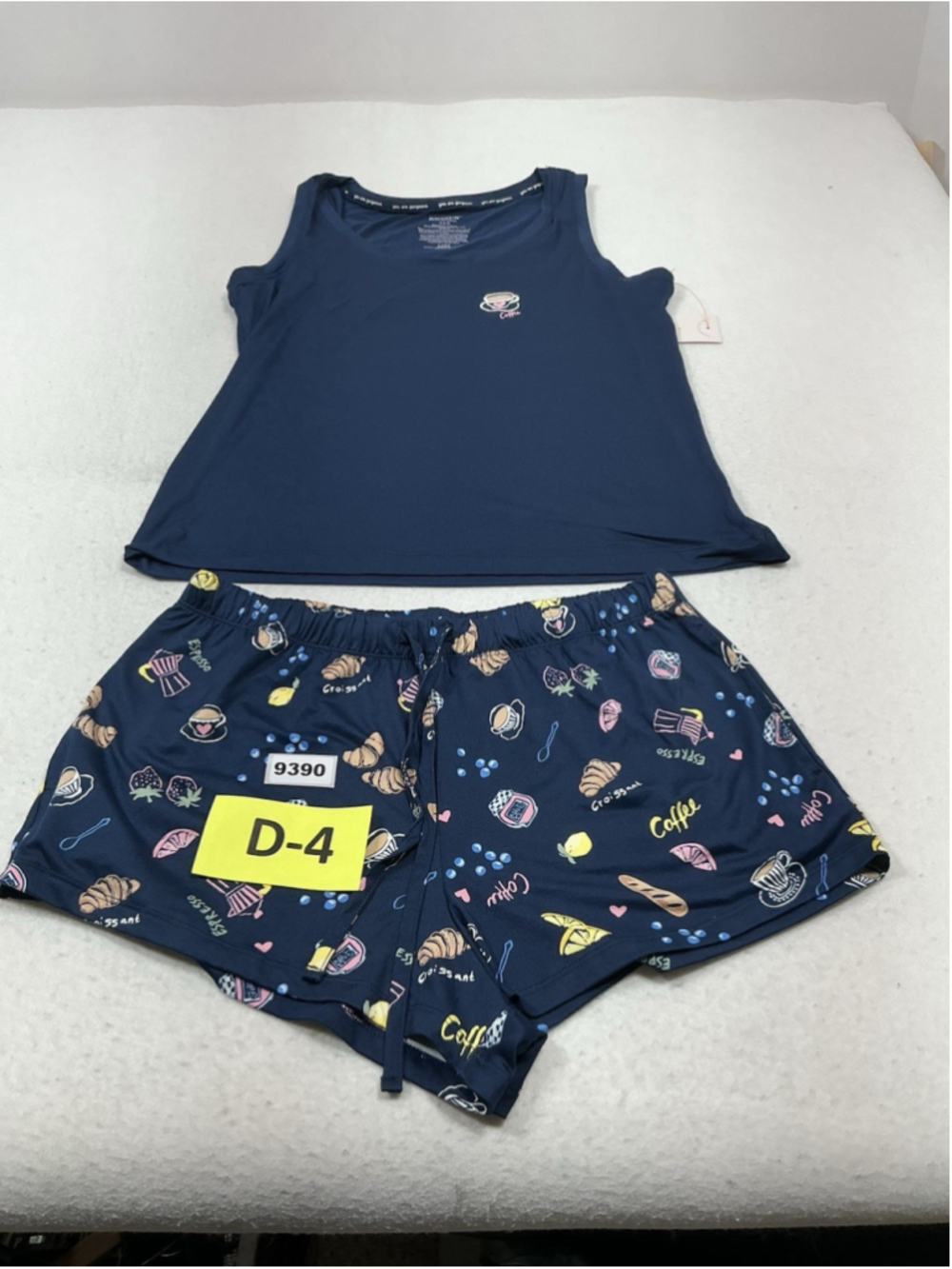 Womans NWT Joy Spun 2 Pc Pajama Set Blue Small 4-6 Sleeveless